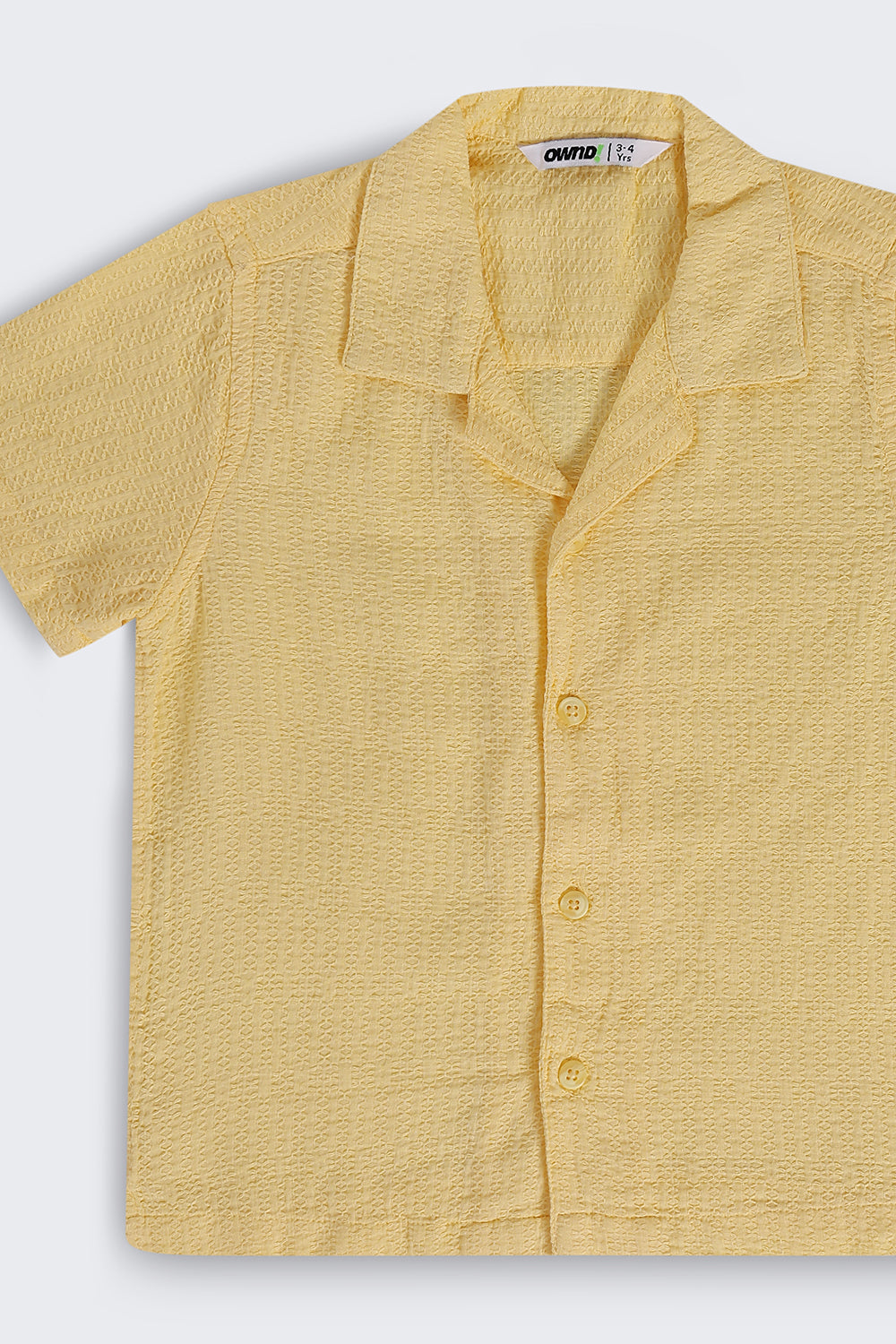 Boys Regular Fit Yellow Textured Shirt - Image 5
