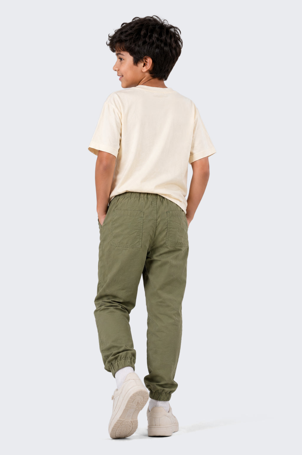 Tweens Boys Olive Solid Joggers - Image 3