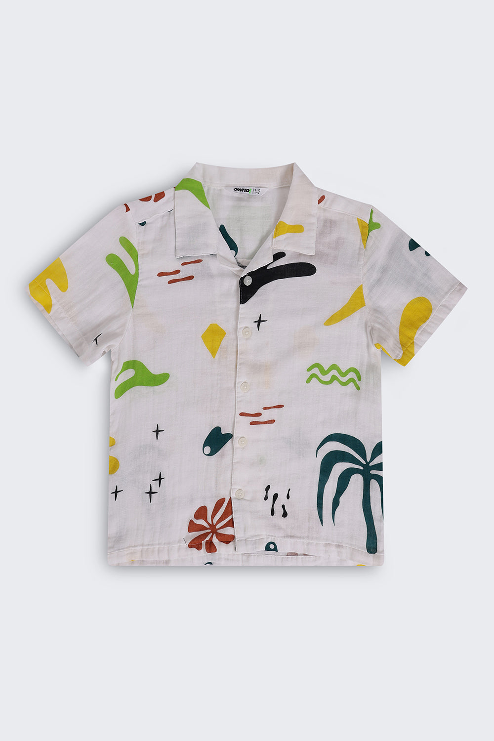 Tweens Boys Regular Fit White All - Over Print Shirt - Image 2