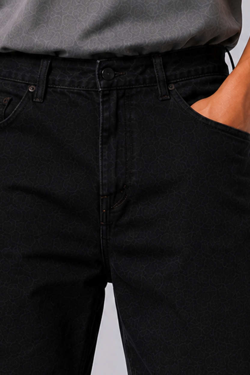 Mens Straight Fit Black Jeans With 5 Pocket - Image 3