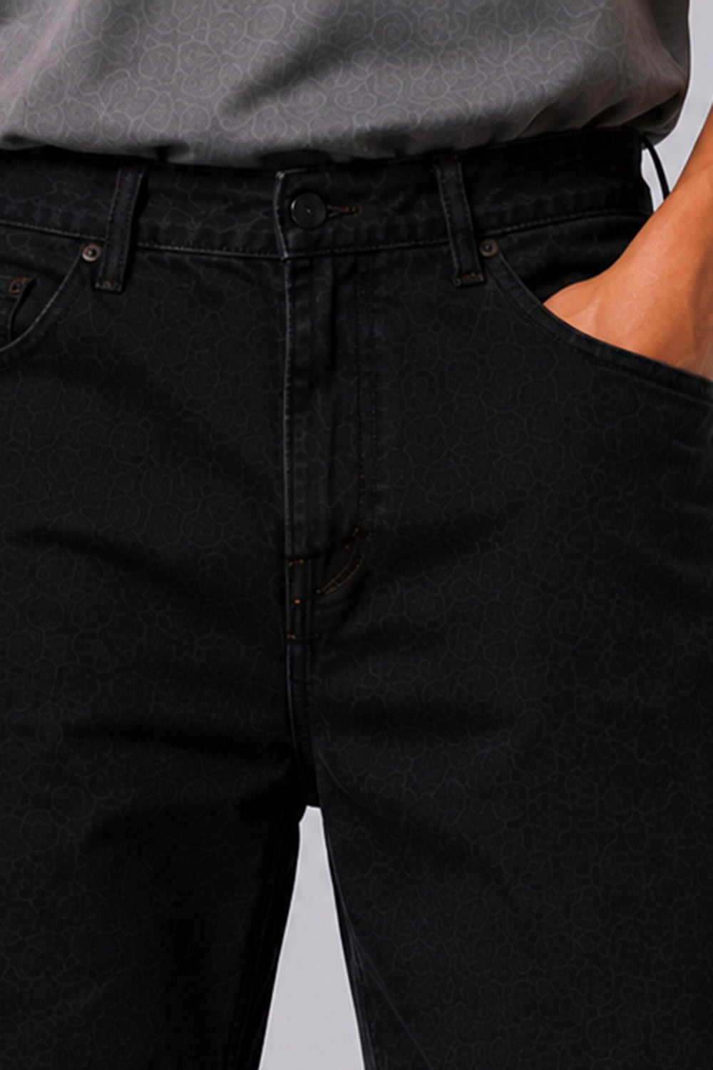 Mens Straight Fit Black Jeans With 5 Pocket - Image 3