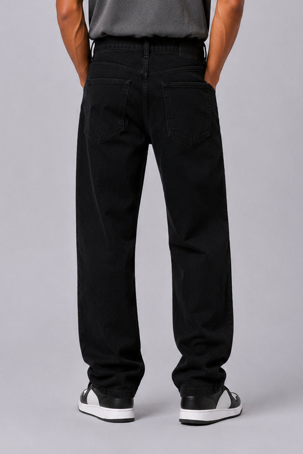 Mens Straight Fit Black Jeans With 5 Pocket - Image 5