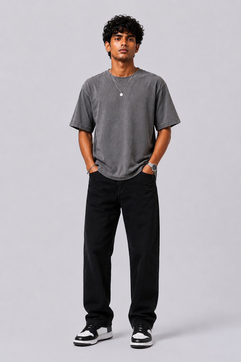 Mens Straight Fit Black Jeans With 5 Pocket - Image 6