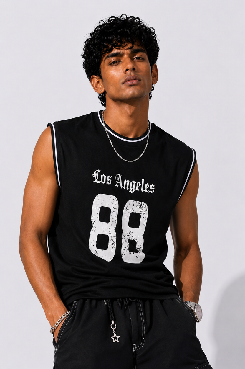 Mens Regular Fit Black  Printed T-Shirt - Image 2