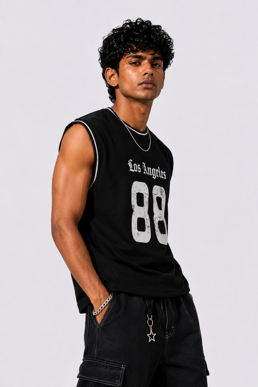 Mens Regular Fit Black  Printed T-Shirt - Image 4