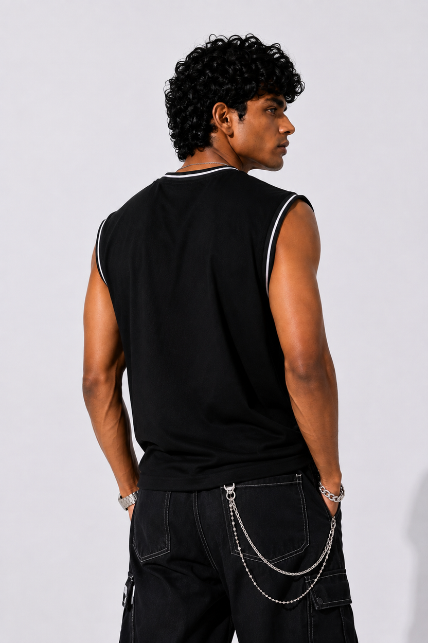 Mens Regular Fit Black  Printed T-Shirt - Image 5