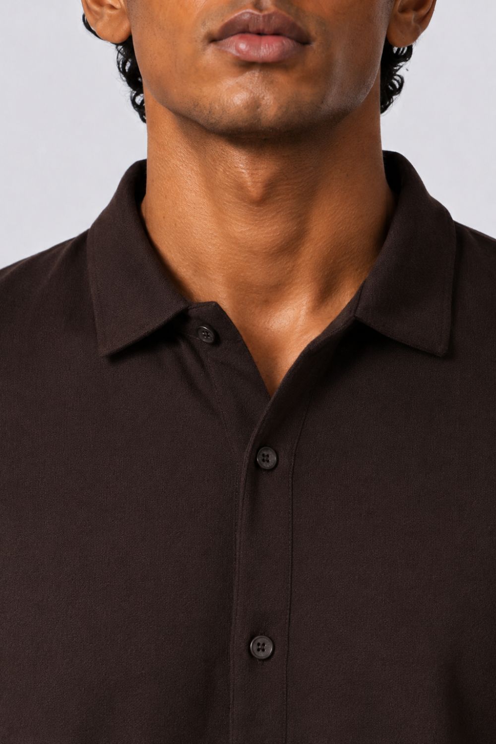 Mens Regular Fit Brown Solid Shirt - Image 3
