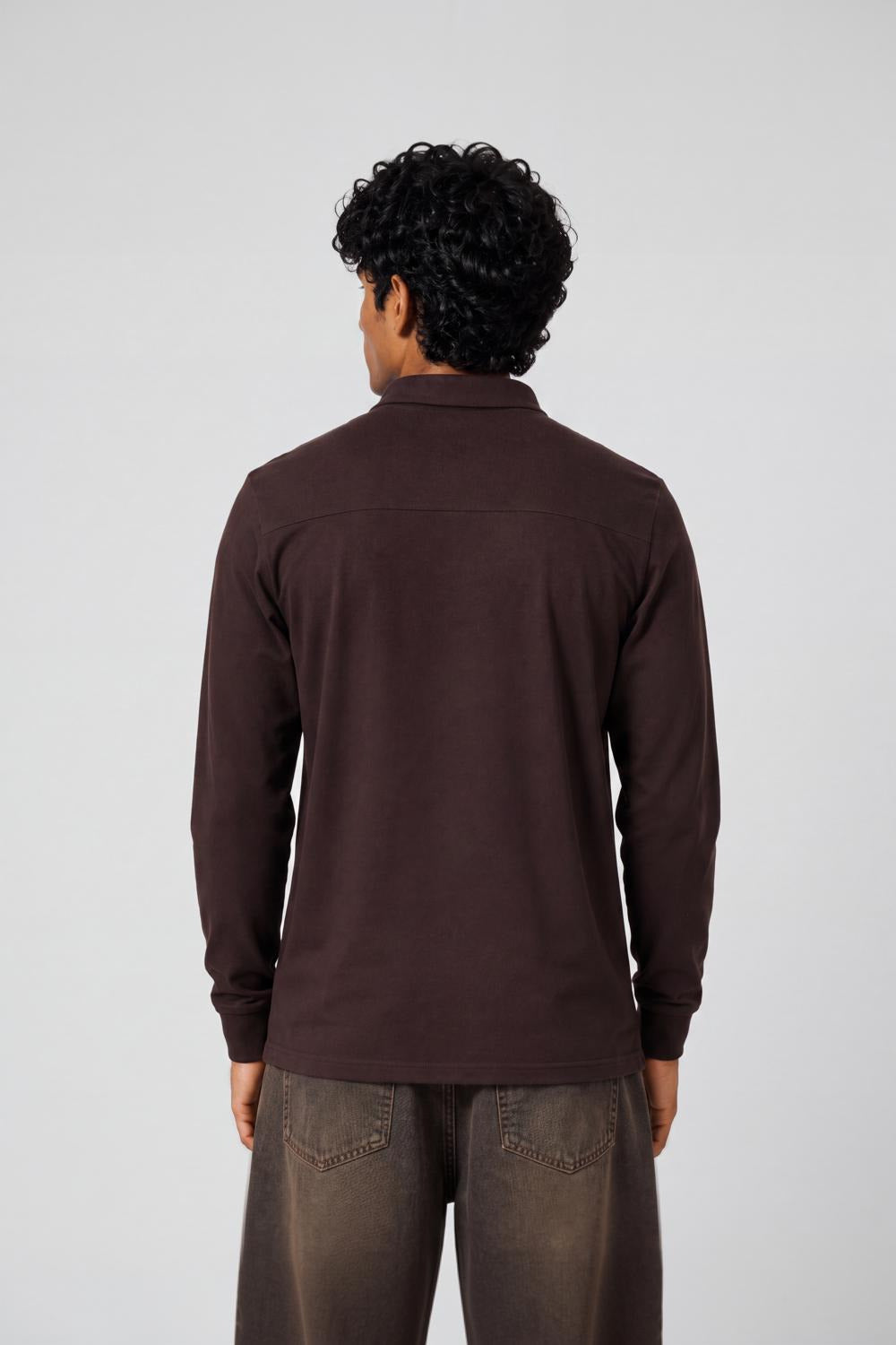 Mens Regular Fit Brown Solid Shirt - Image 5