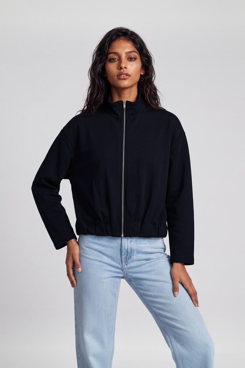 Womens Regular Fit Navy Solid Jacket - Image 2