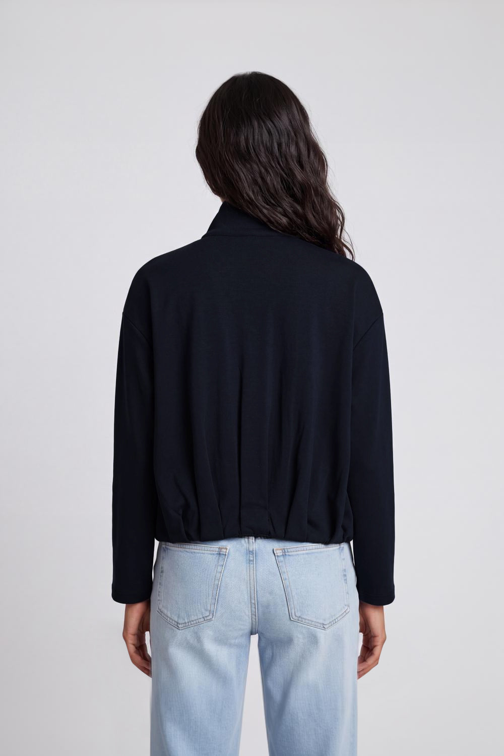 Womens Regular Fit Navy Solid Jacket - Image 5