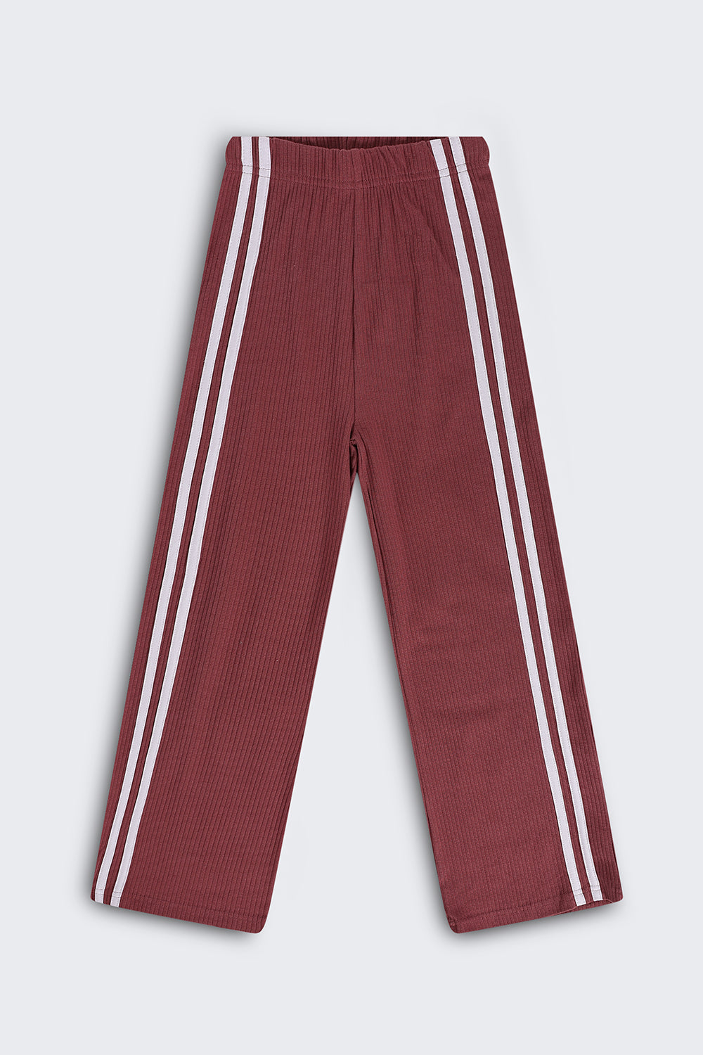 Tweens Girls Wide Leg Fit Mauve Solid Track Pants - Image 2