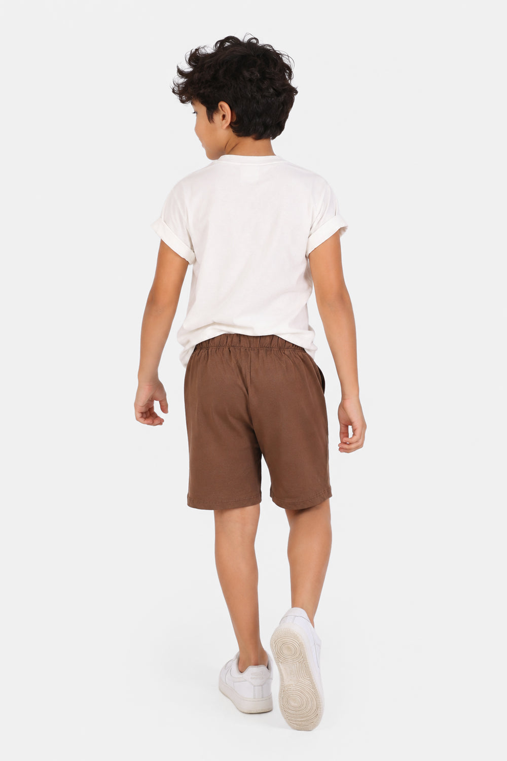 Tweens Boys Regular Fit Brown Letter Shorts - Image 3