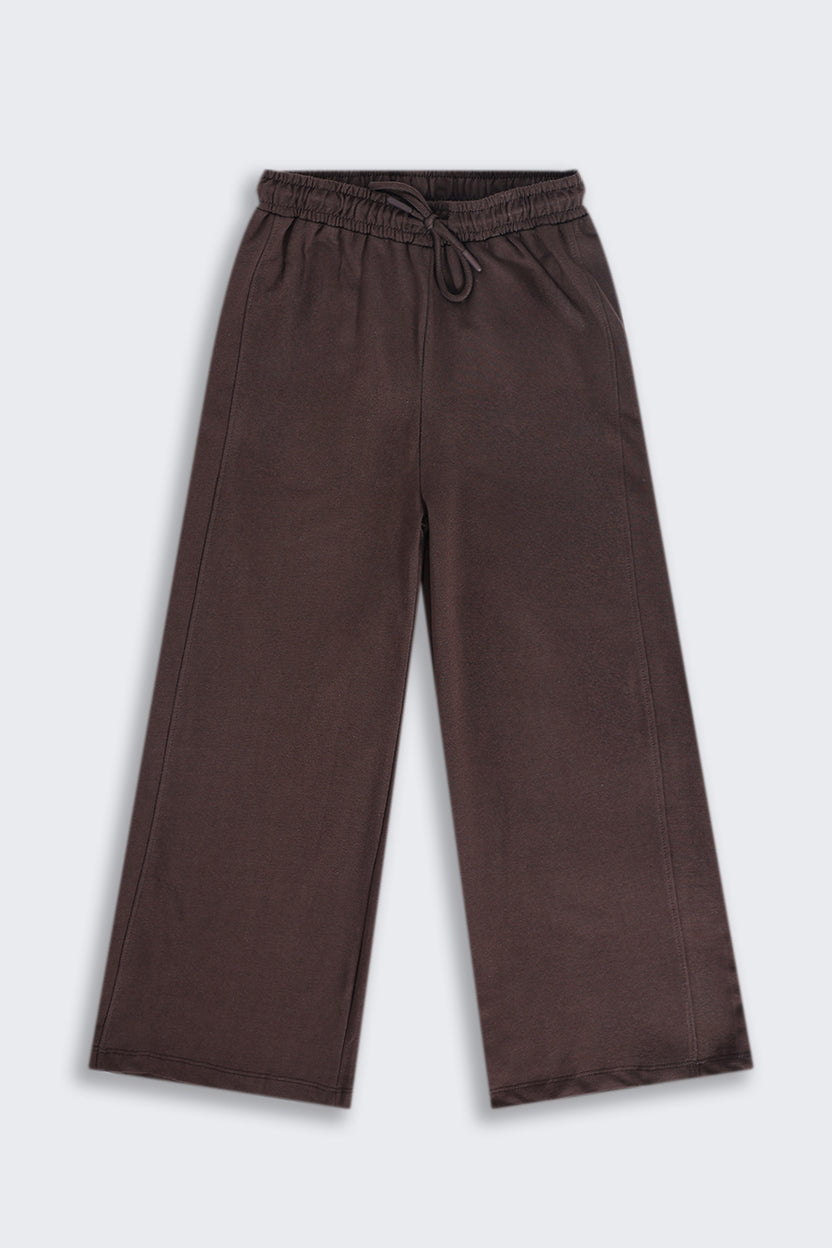 Tweens Girls Relaxed Fit Brown Solid Jogger - Image 2