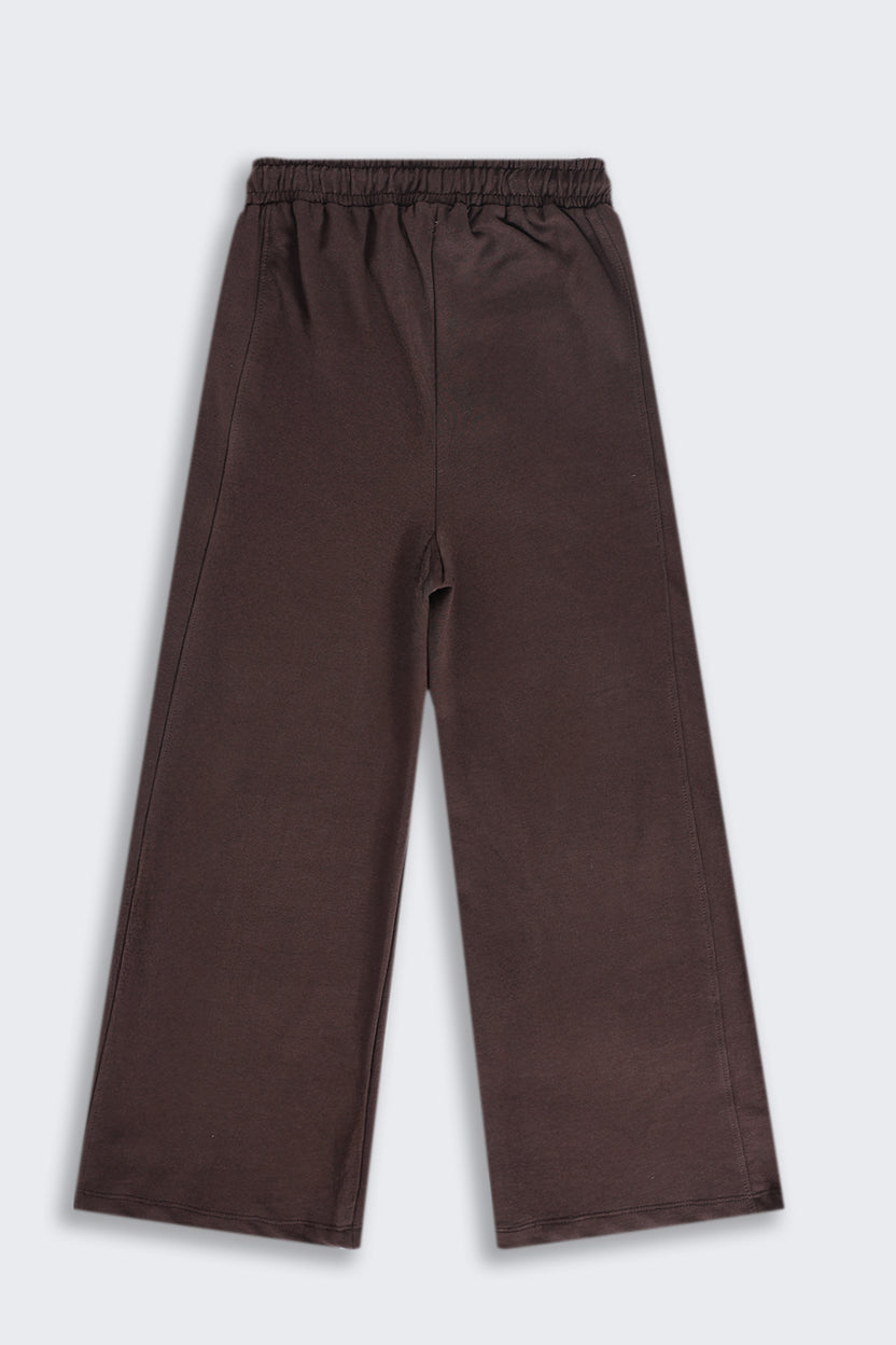 Tweens Girls Relaxed Fit Brown Solid Jogger - Image 4