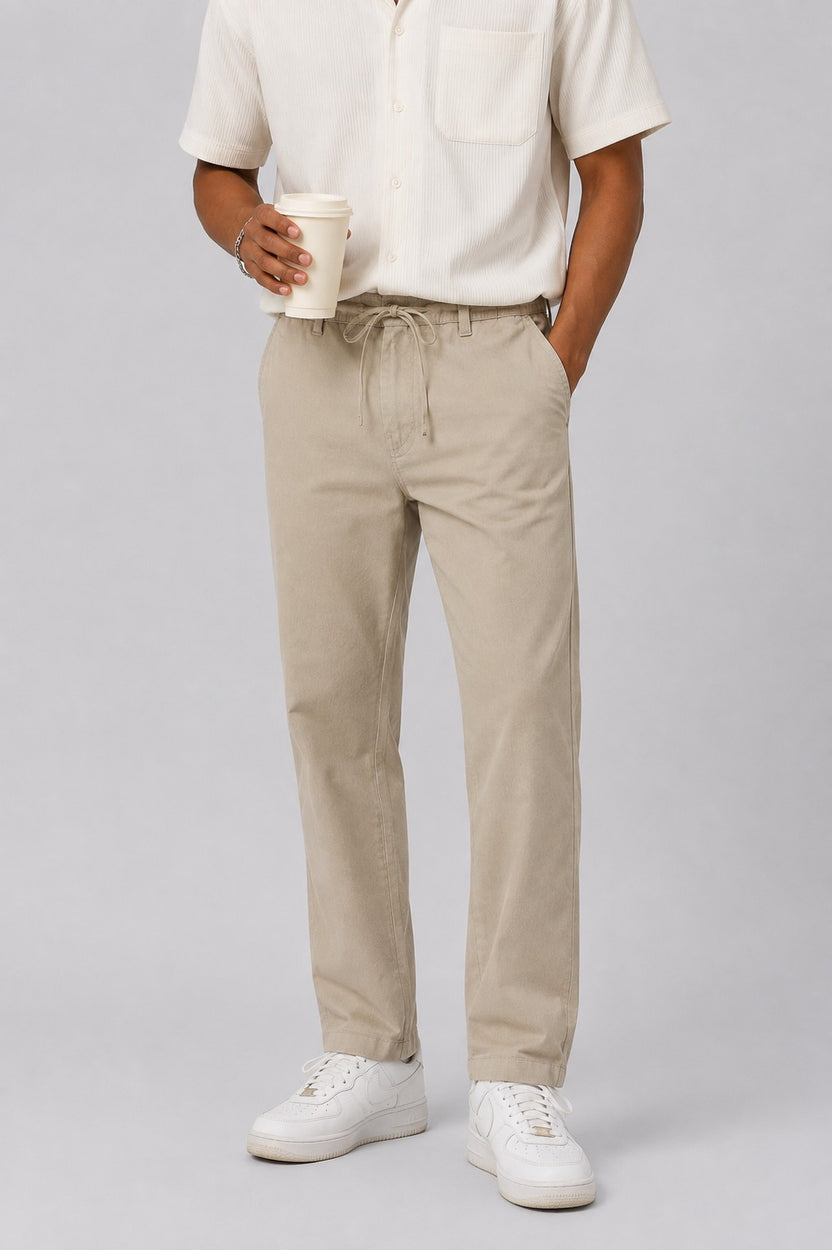 Men Regular Fit Sage Solid Trouser - Image 1