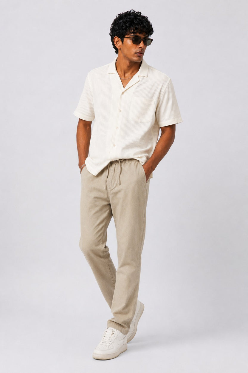 Men Regular Fit Sage Solid Trouser - Image 6