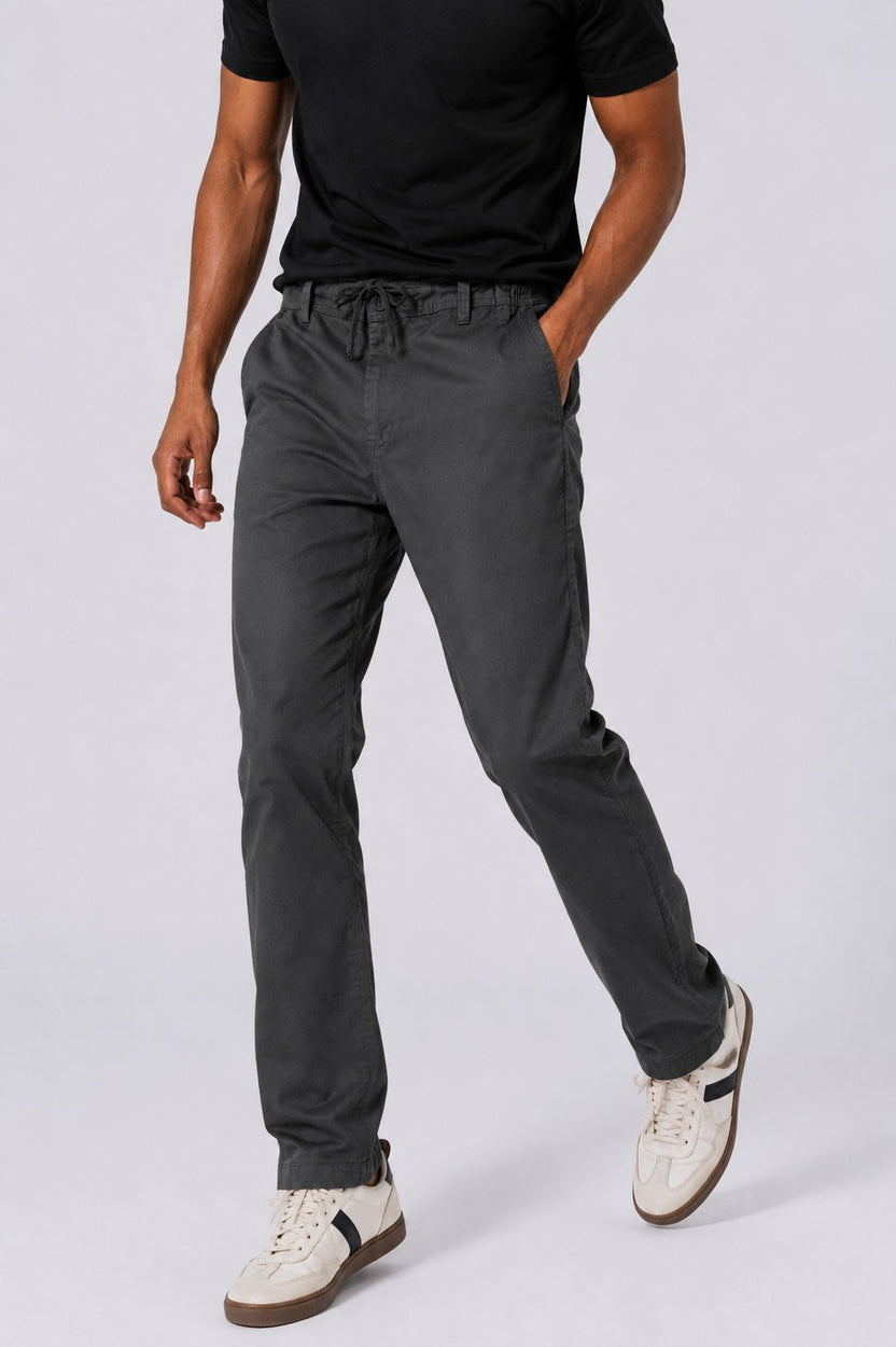 Men Straight Fit Grey Solid Trouser - Image 2