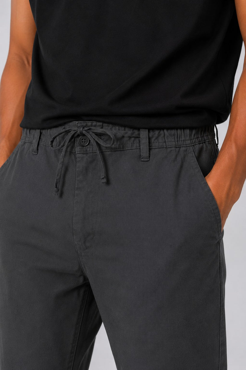 Men Straight Fit Grey Solid Trouser - Image 3
