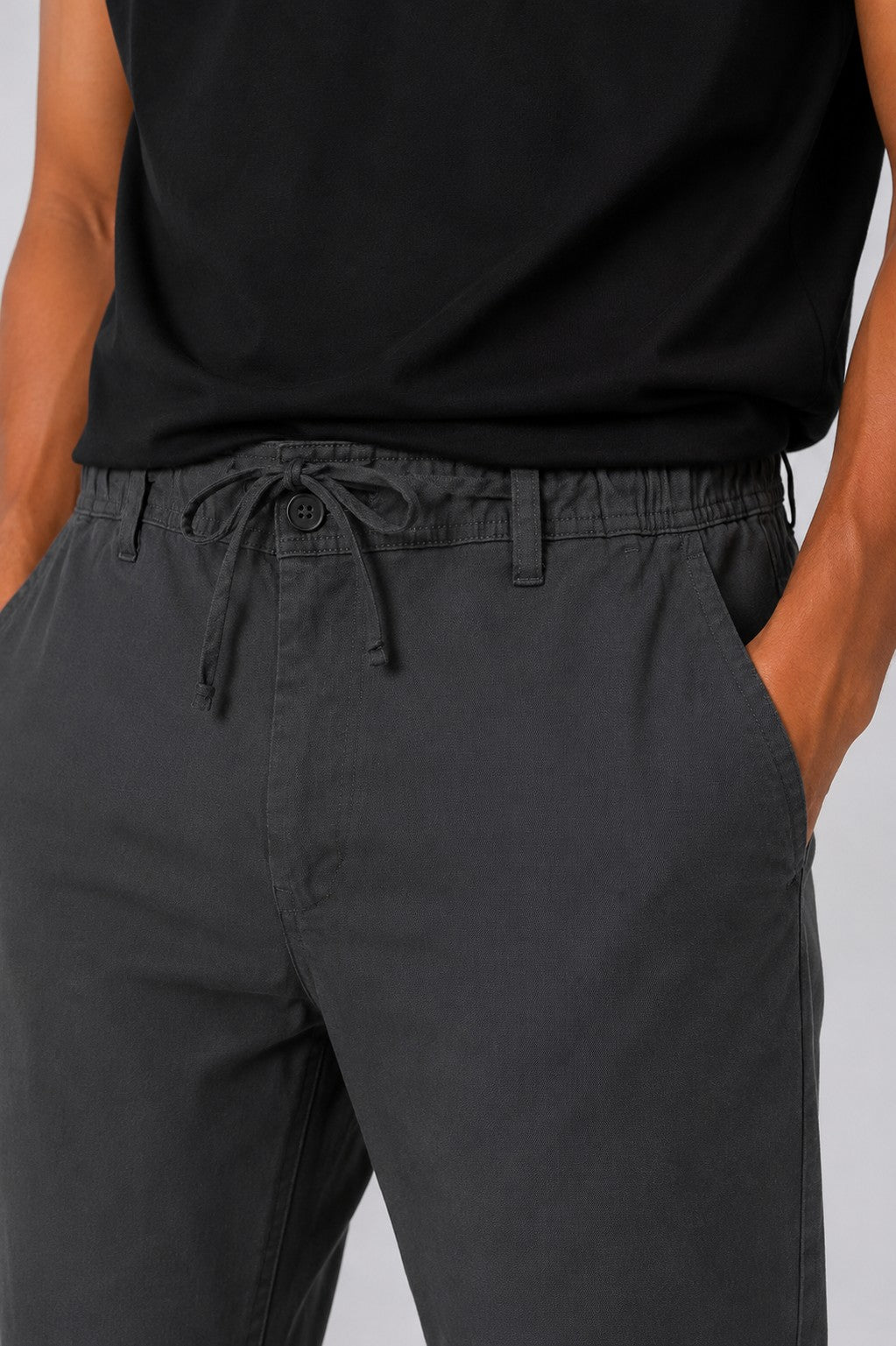 Men Straight Fit Grey Solid Trouser - Image 3
