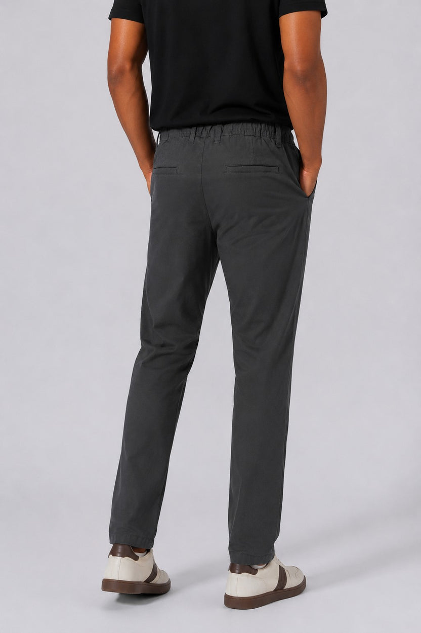 Men Straight Fit Grey Solid Trouser - Image 5