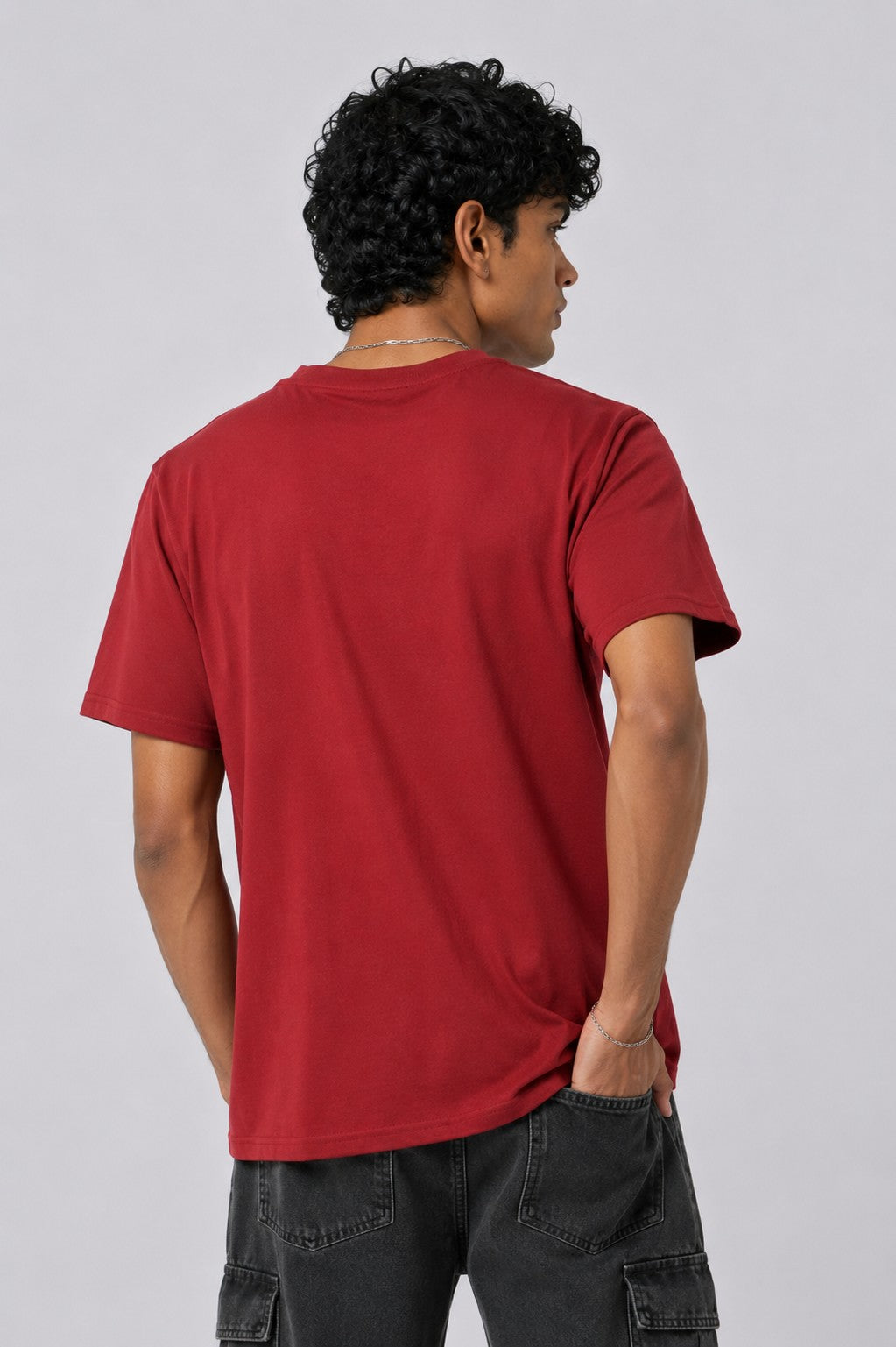 Men Regular Fit Rust Letter Printed T-Shirt - Image 5