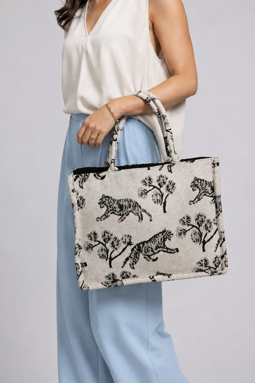 Women Off White Wildlife-Inspired Tote Bag - Image 1