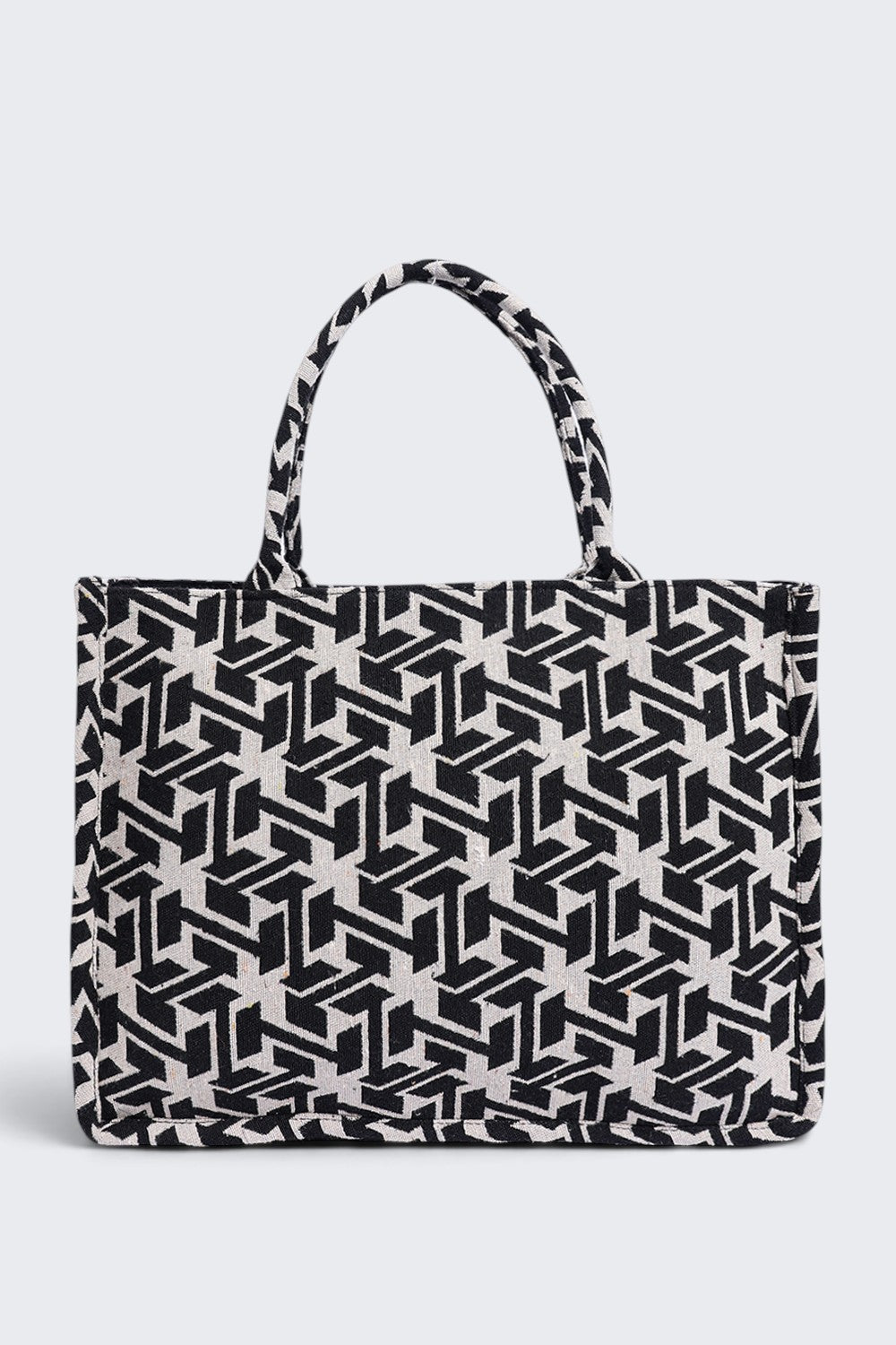 Women Black Chevron Tote Bag - Image 2