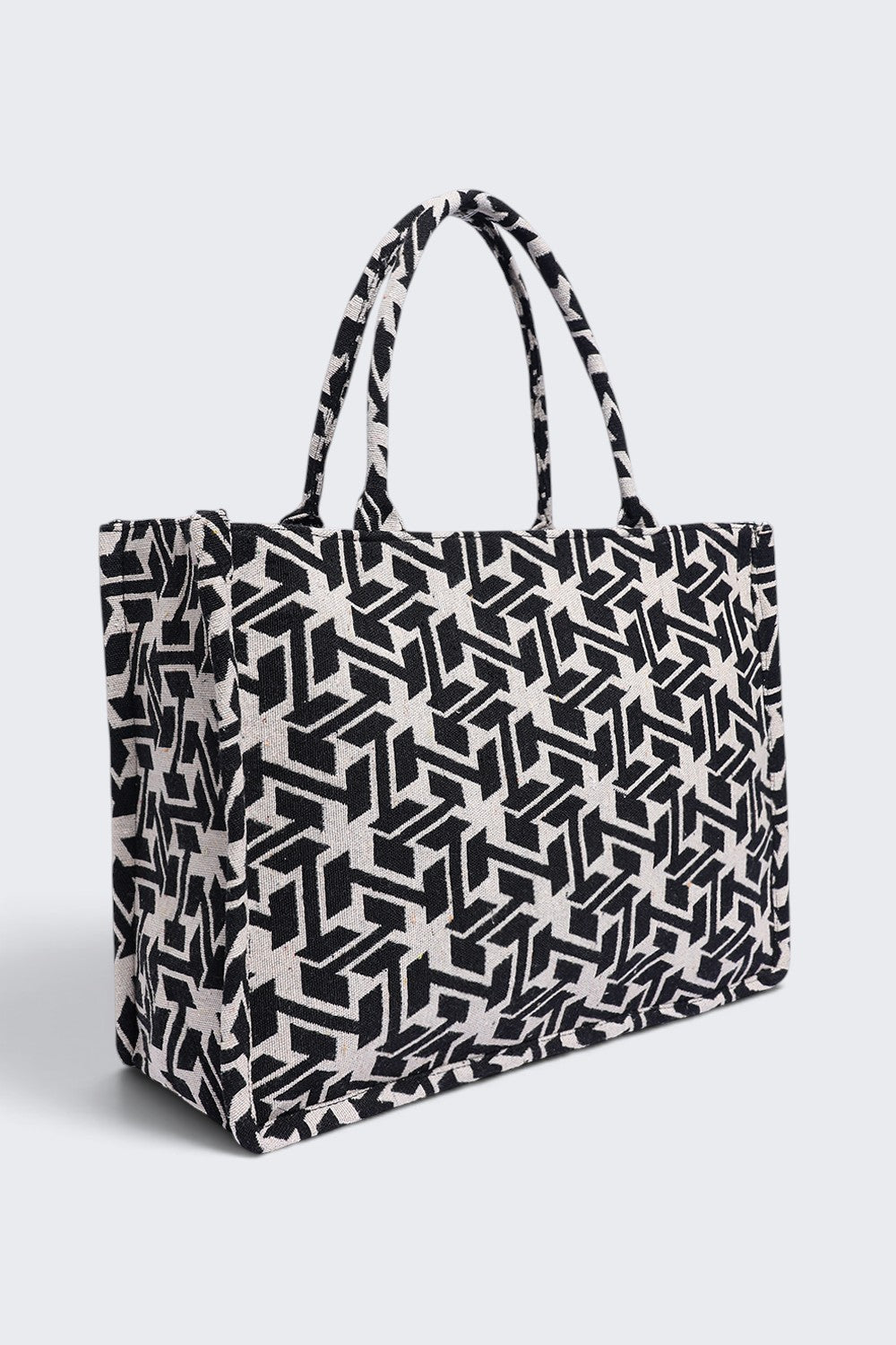 Women Black Chevron Tote Bag - Image 3
