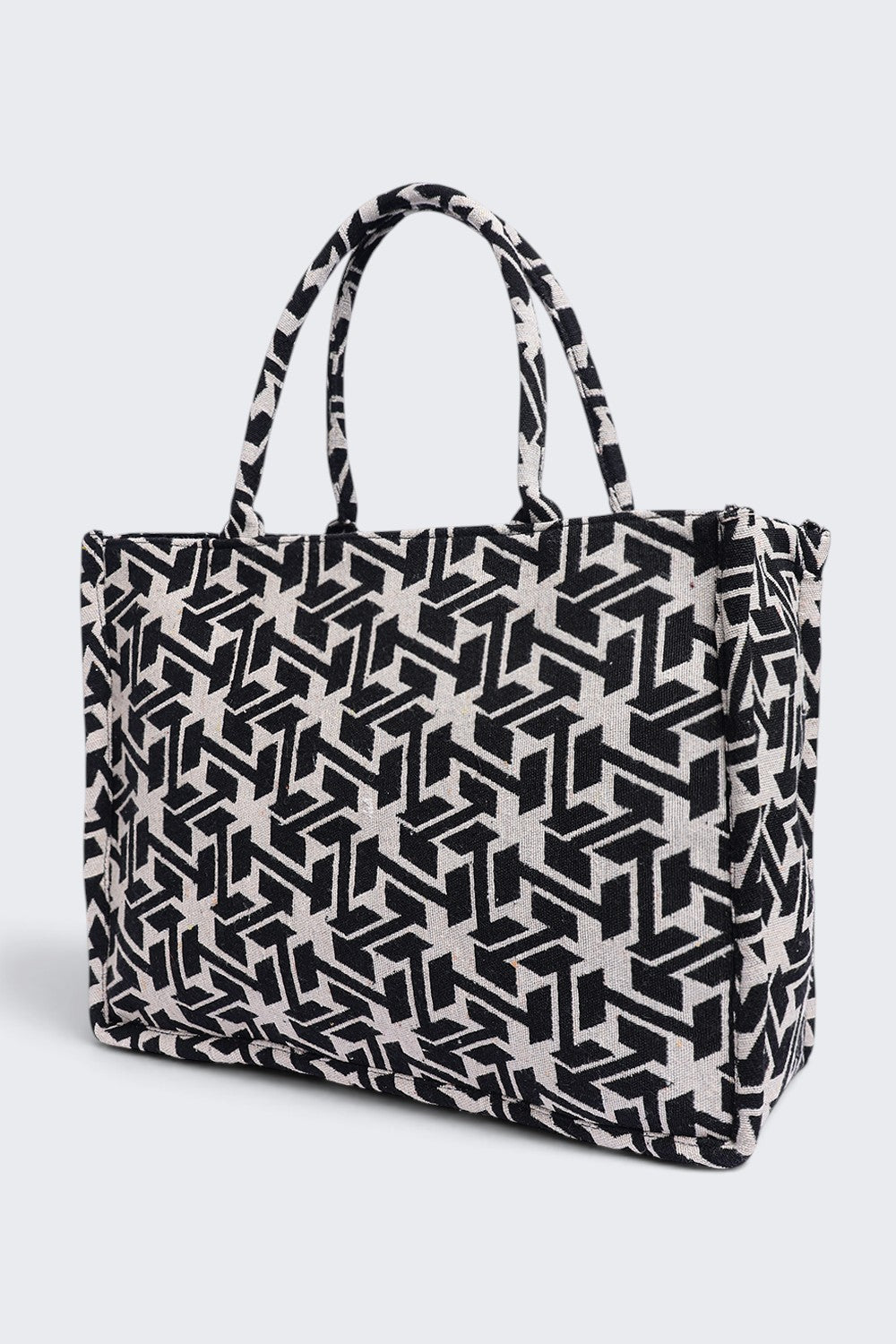 Women Black Chevron Tote Bag - Image 4