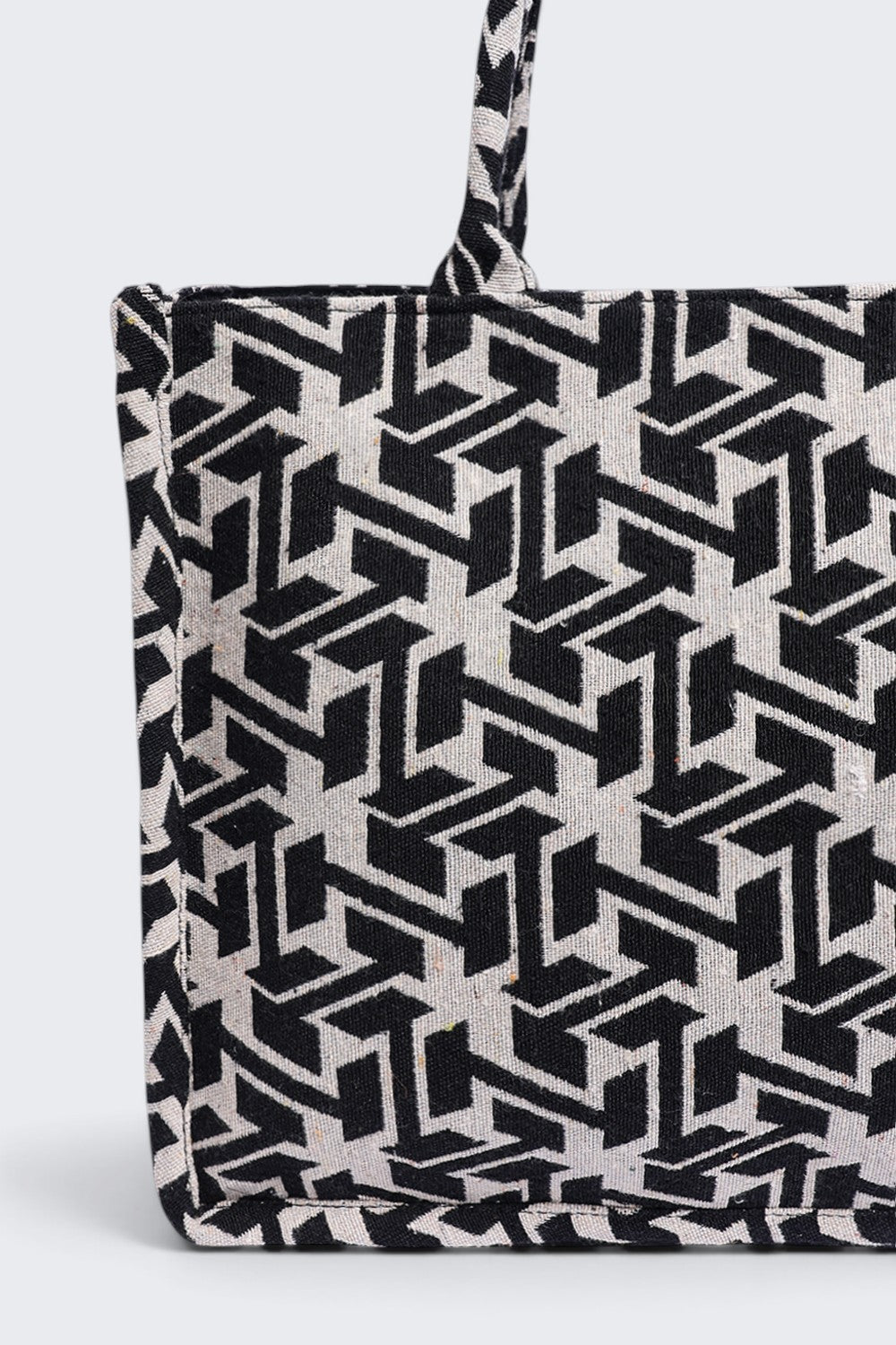 Women Black Chevron Tote Bag - Image 5