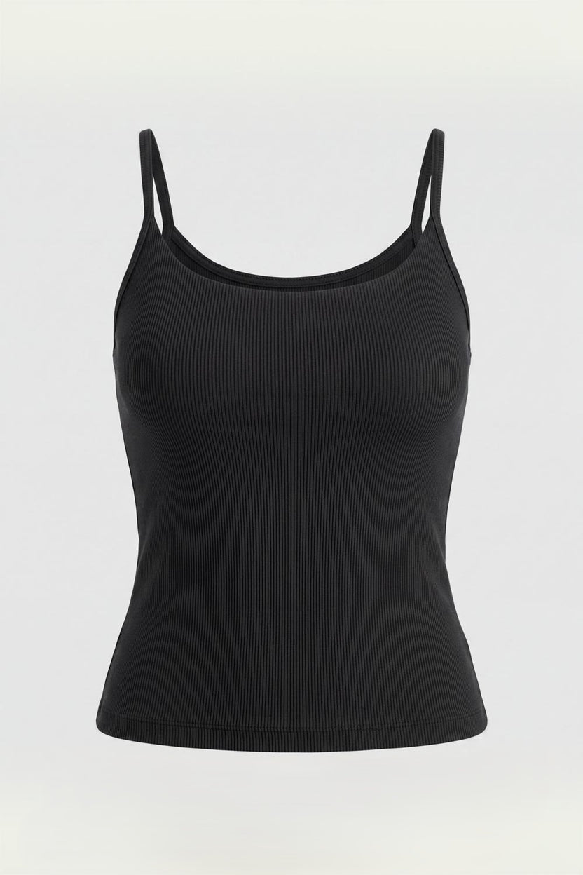 Women Regular Fit Black Solid Camisole With Built Bra - Image 7