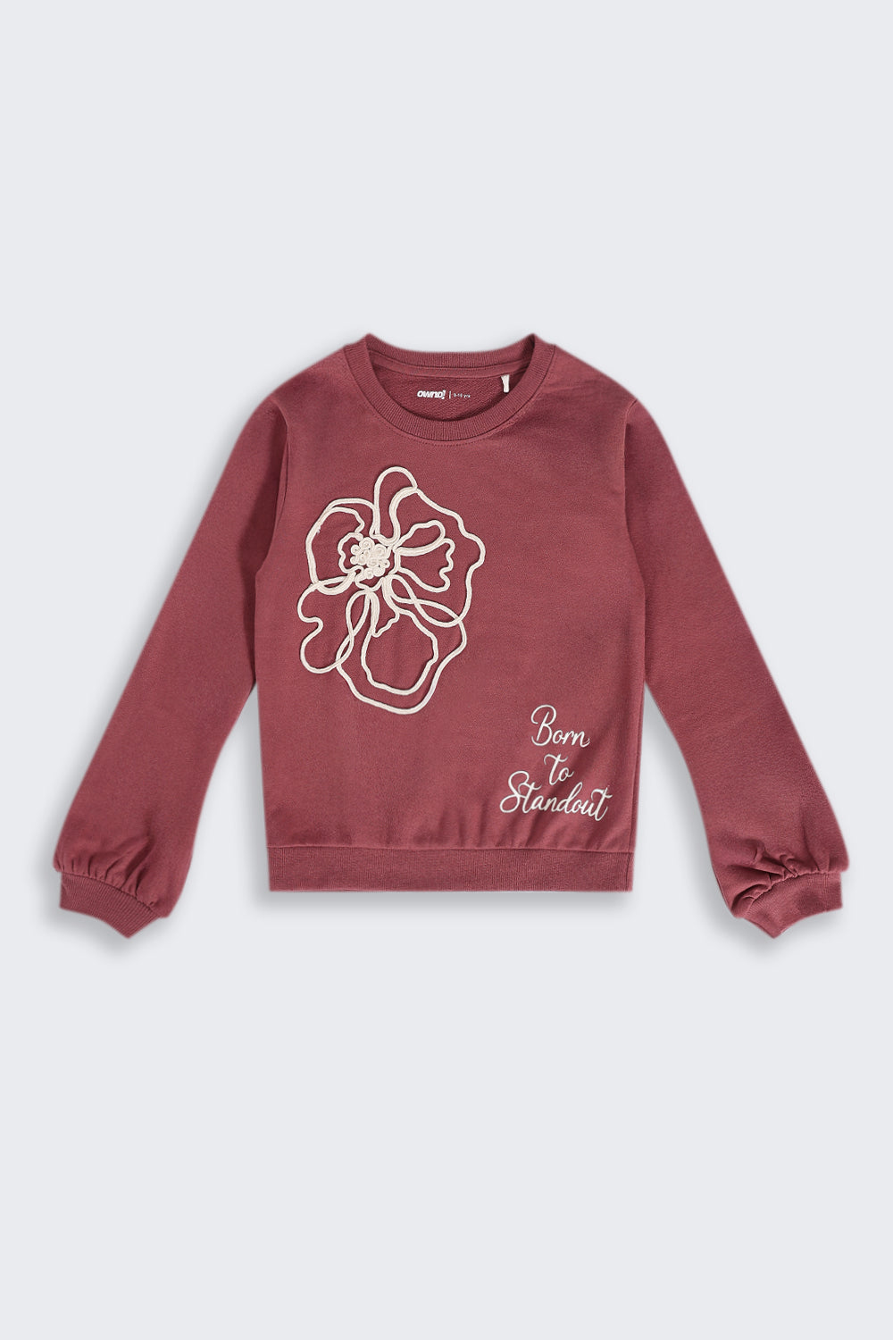 Tweens Girls Relaxed Fit Mauve Graphic Printed Sweatshirt - Image 2