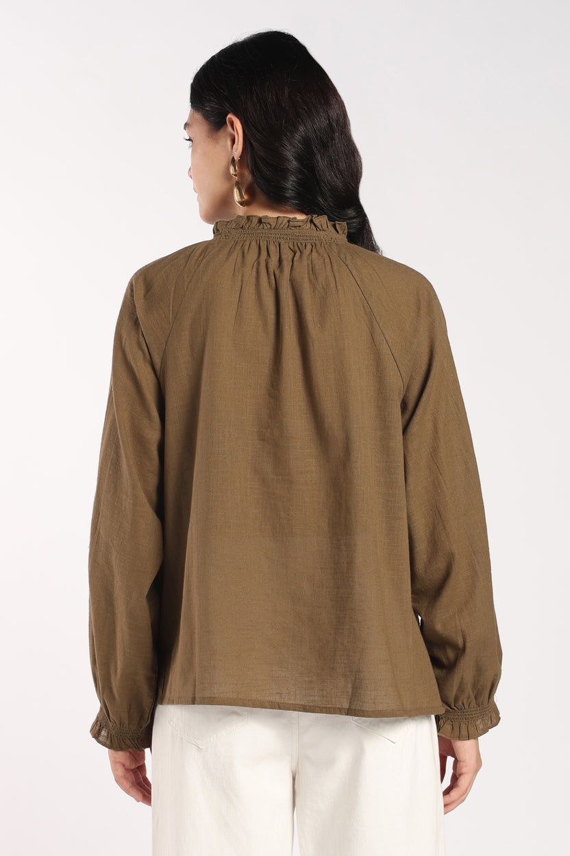Womens Regular Fit Green Embroidered Tunic - Image 5