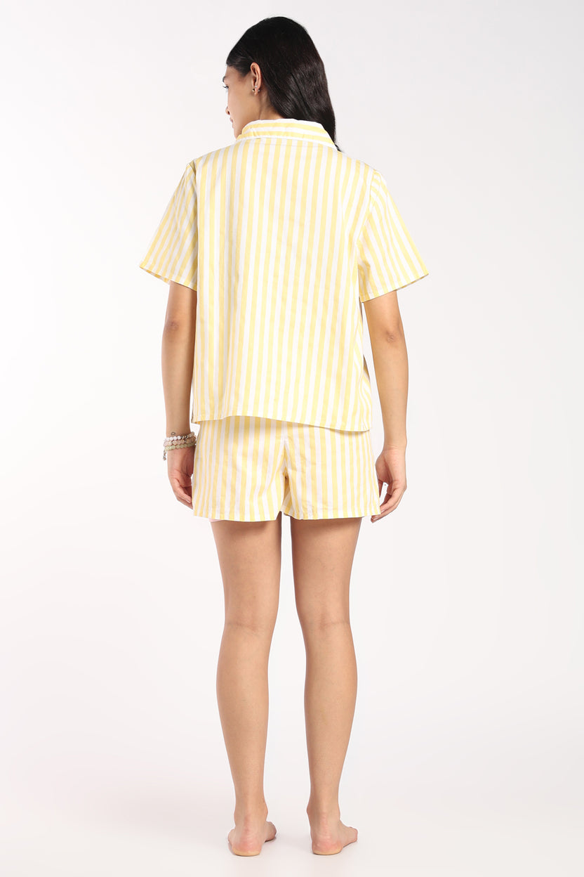 Womens Regular Fit Yellow Striped Co-ord Set - Image 5