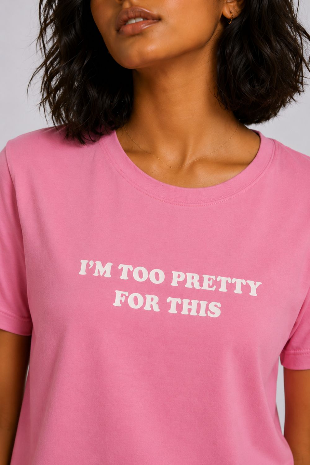 Womens Regular Fit Pink Graphic Printed T-Shirt - Image 3