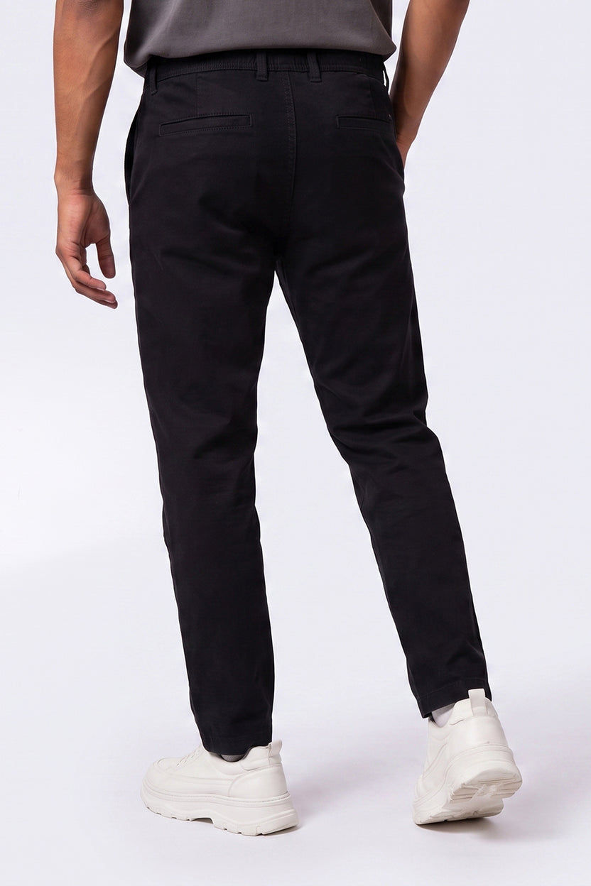 Mens Regular Fit Black Drawstring Trouser - Image 5