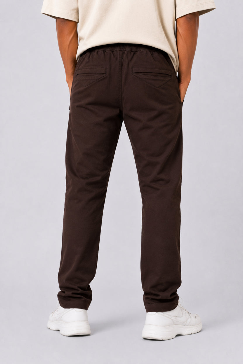 Mens Regular Fit Brown Drawstring Trouser - Image 5