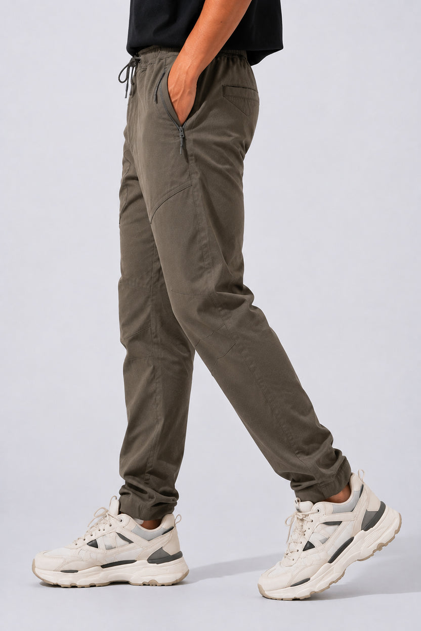 Mens Regular Fit Olive Drawstring Trouser - Image 4
