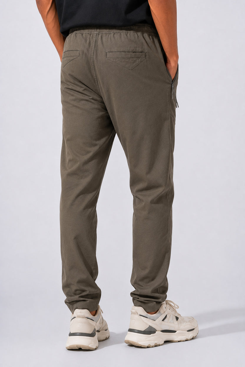 Mens Regular Fit Olive Drawstring Trouser - Image 5