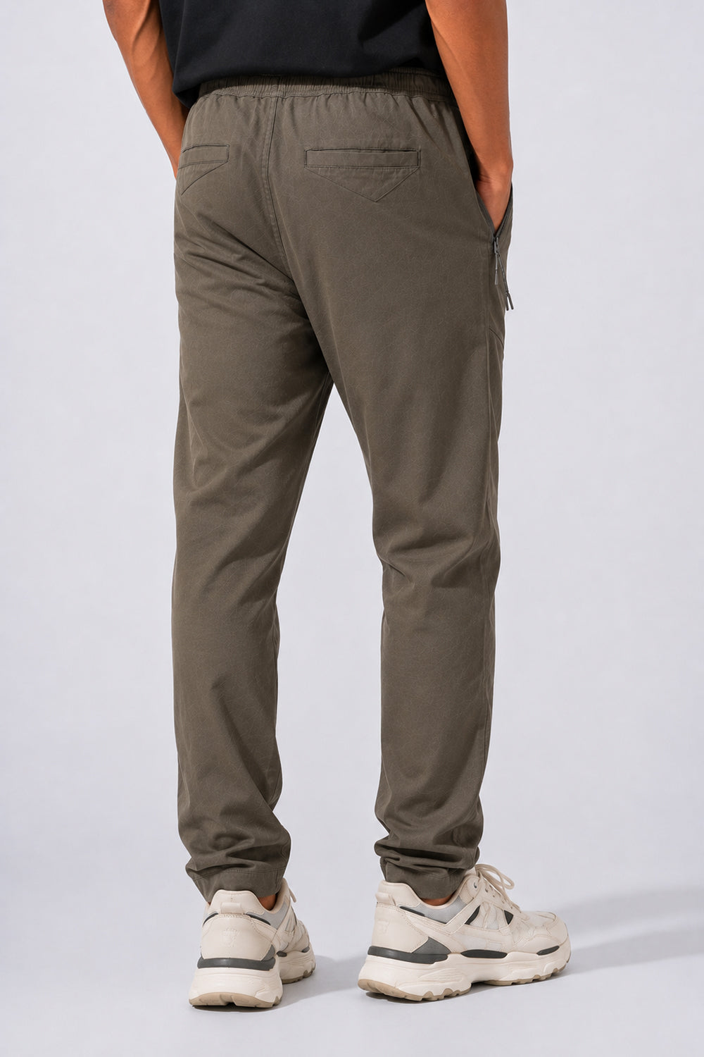 Mens Regular Fit Olive Drawstring Trouser - Image 5