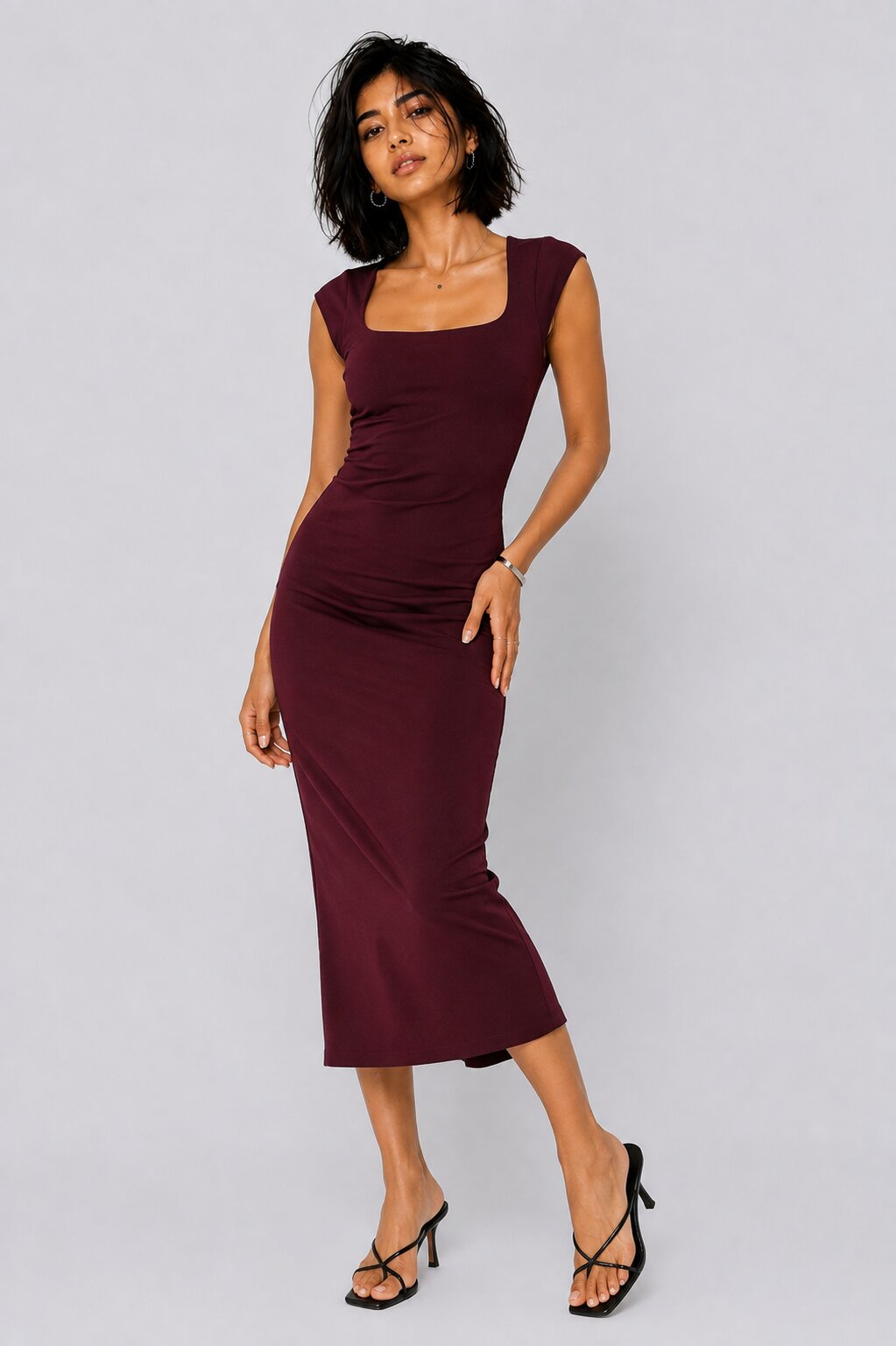 Womens Bodycon Midi Dress - Image 2