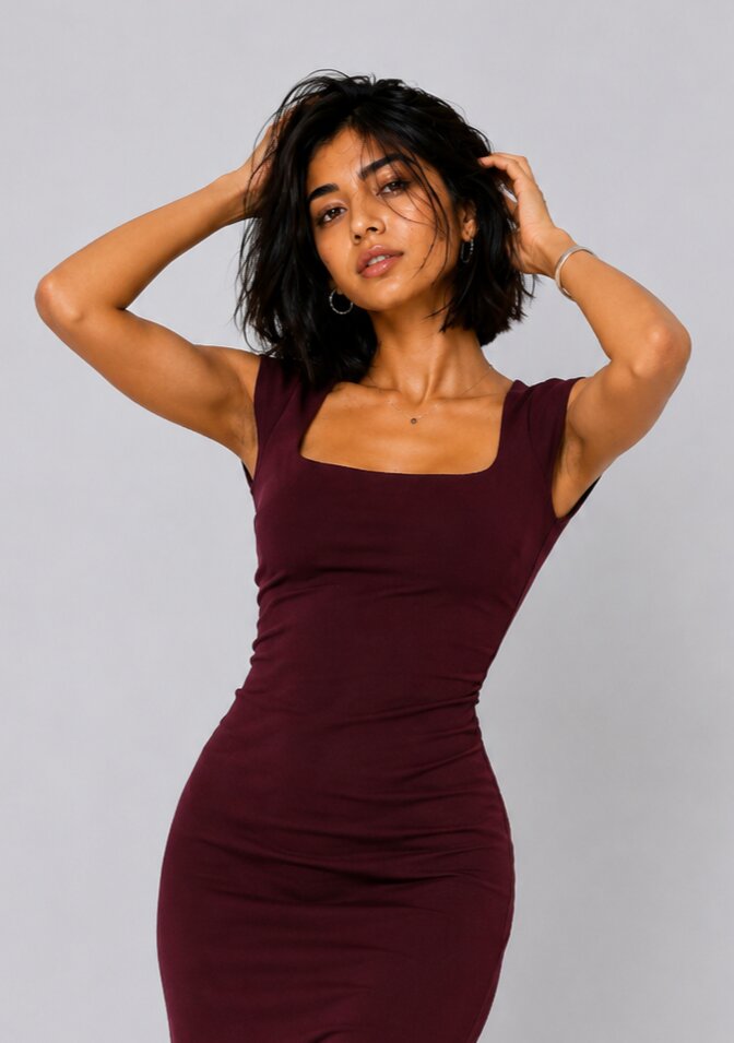 Womens Bodycon Midi Dress - Image 3