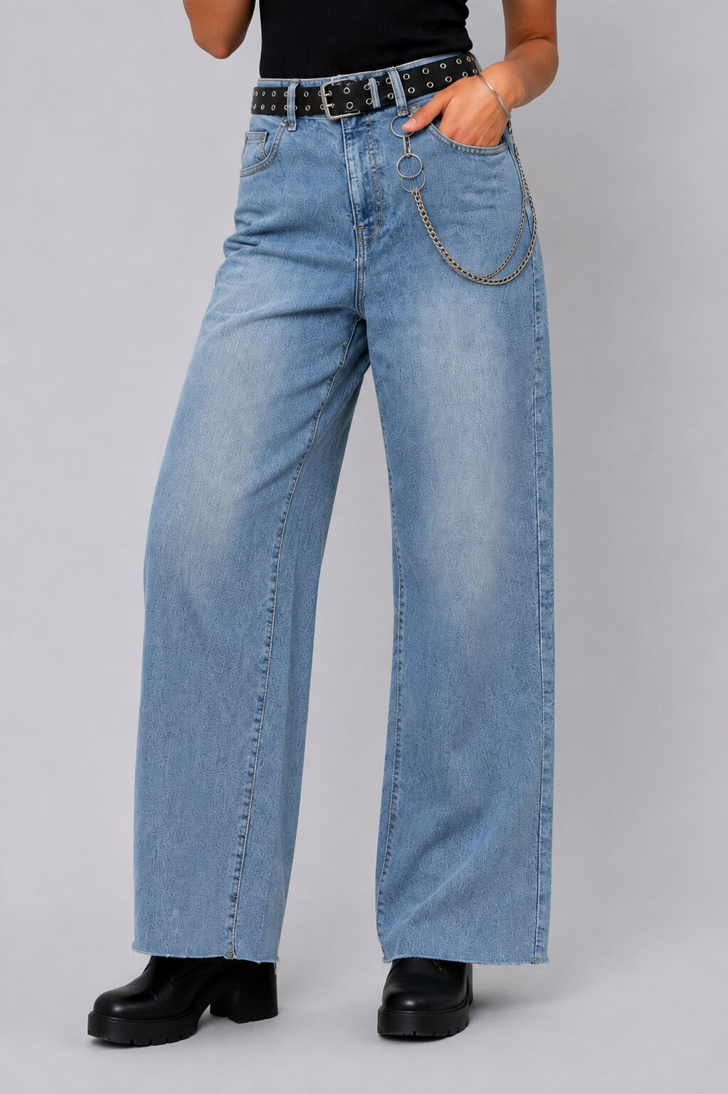 Womens Straight Fit Light Blue Solid Jeans - Image 2