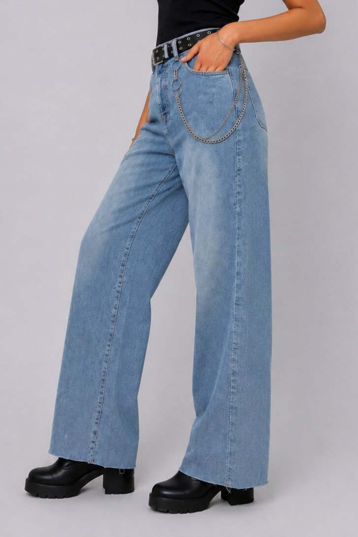 Womens Straight Fit Light Blue Solid Jeans - Image 4
