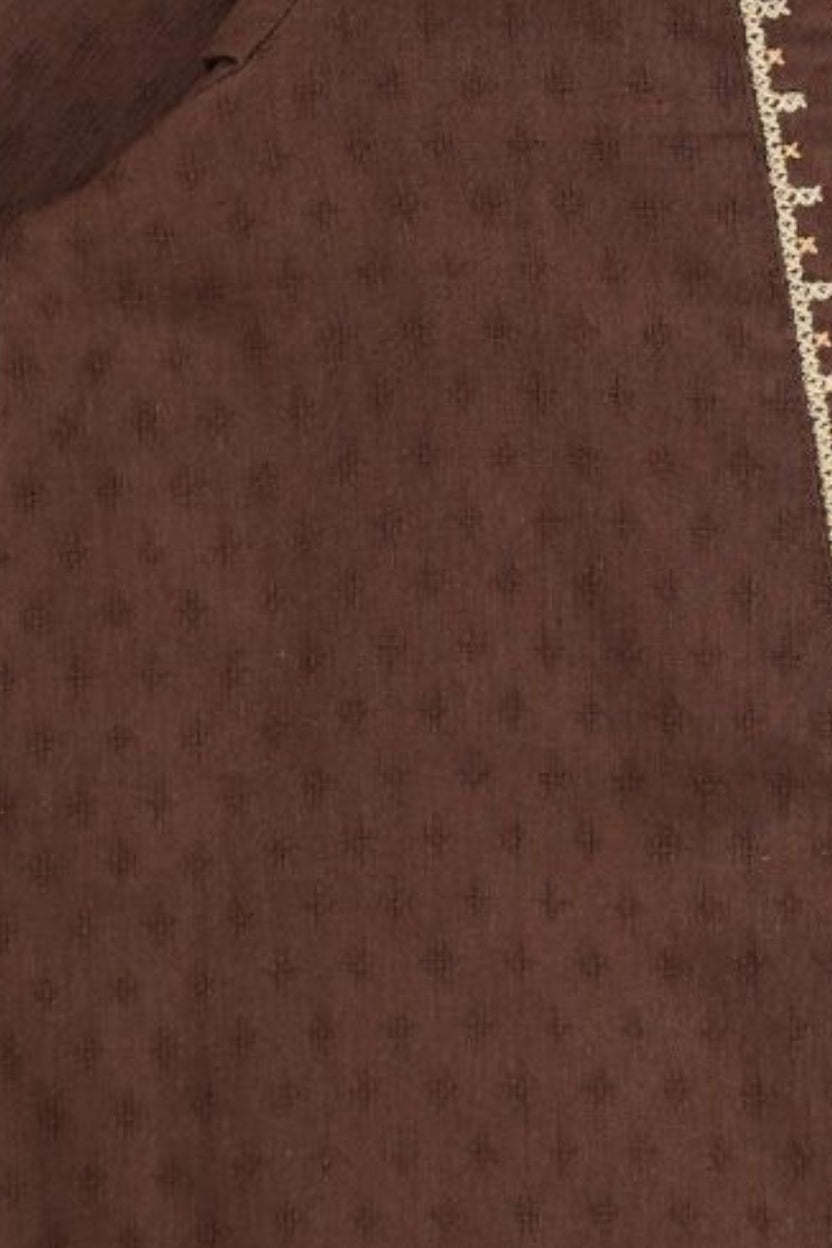 Womens Regular Fit Brown Embroidered Tunic - Image 8