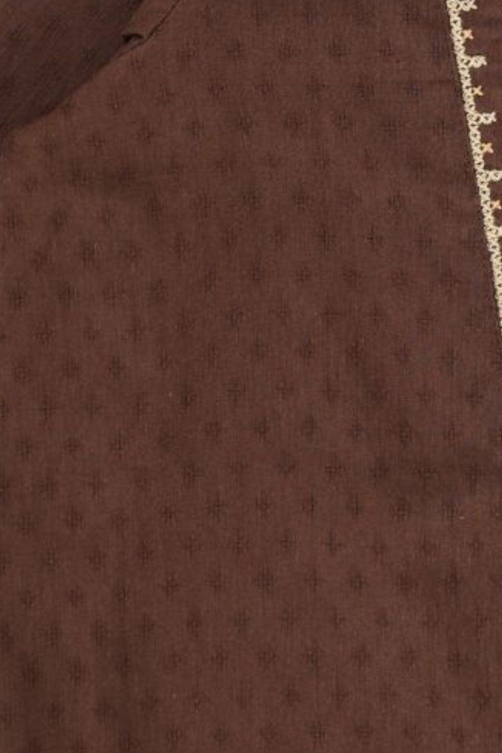 Womens Regular Fit Brown Embroidered Tunic - Image 8