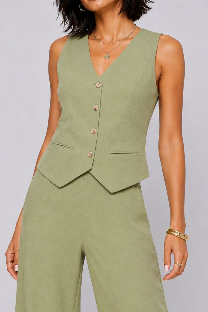 Womens Regular Fit Green Solid Co-ord Set - Image 3
