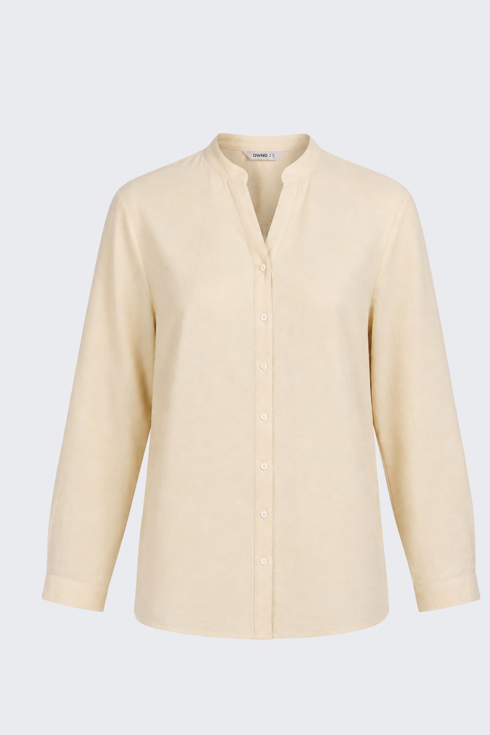 Womens Regular Fit Cream Solid Shirt - Image 7