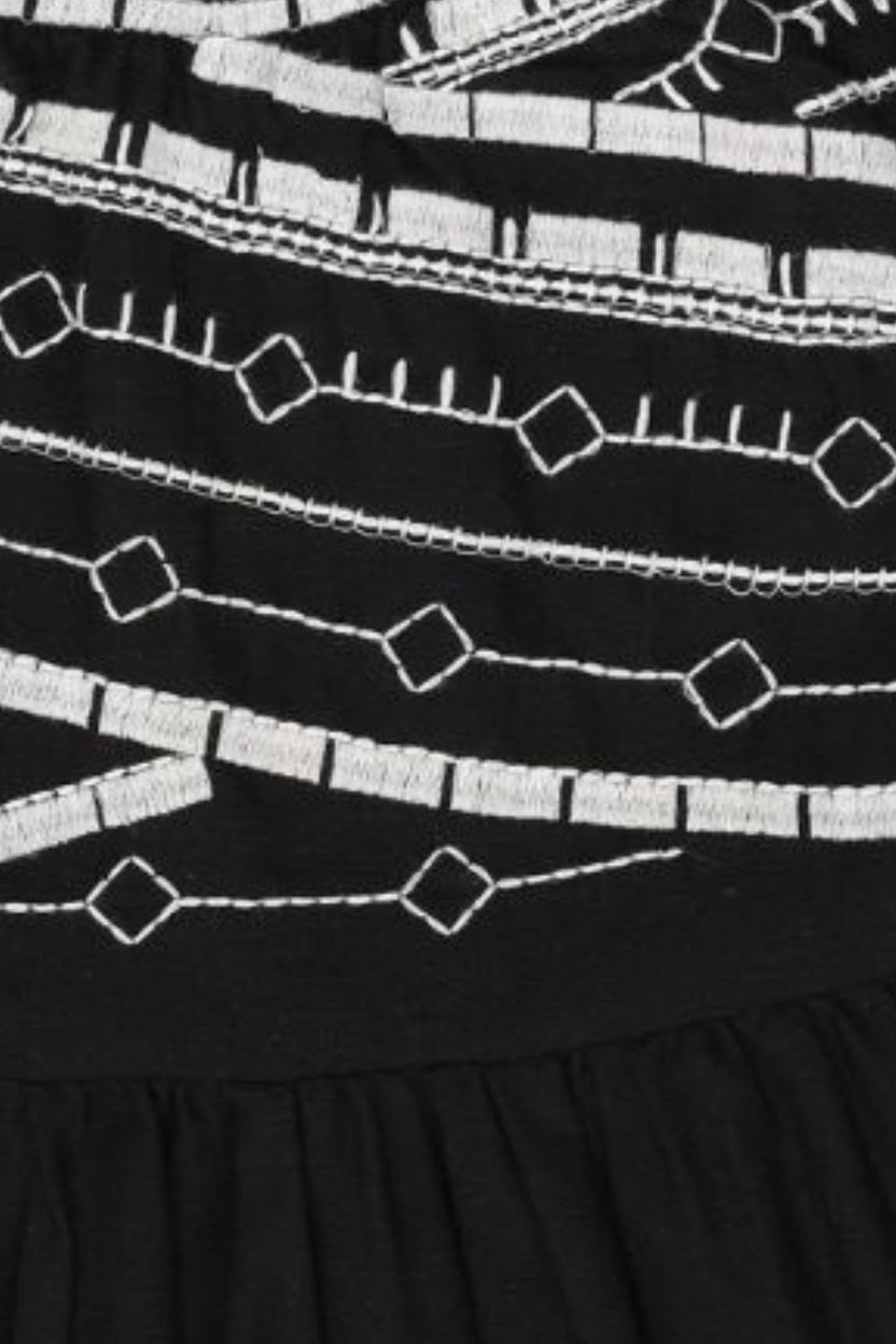 Womens Black Embroidered Peplum Top - Image 8