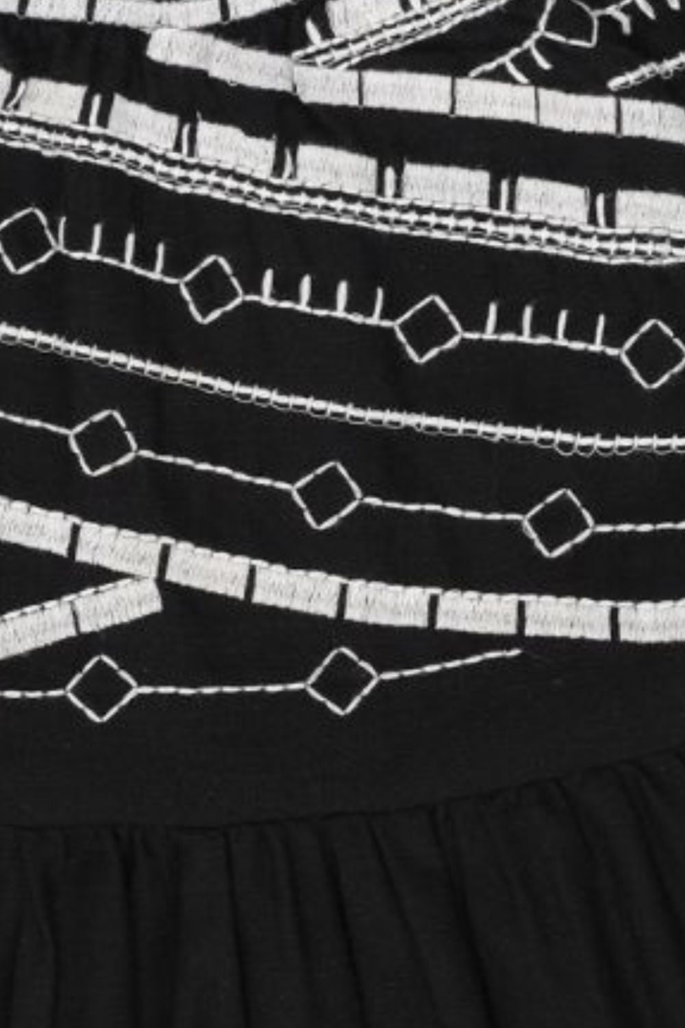 Womens Black Embroidered Peplum Top - Image 8